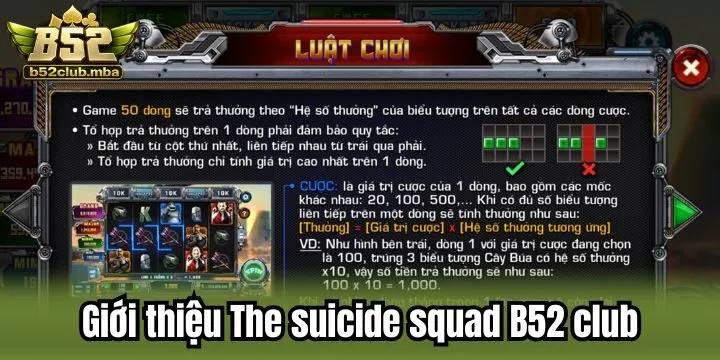 The suicide squad B52 club đưa ra quy định rõ ràng về luật chơi