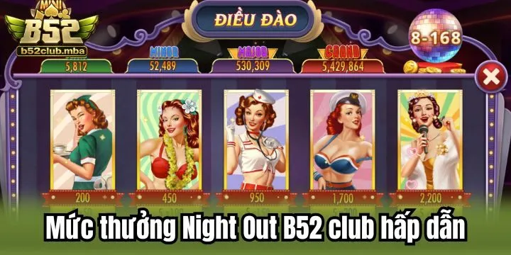 Hệ số thưởng của trò chơi Night out B52 club