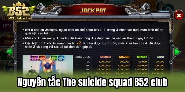 Quy định cần biết The suicide squad B52 club
