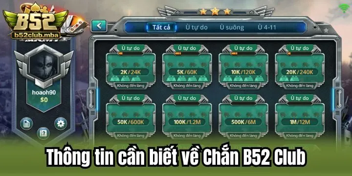 Một số điều cần biết về bài Chắn B52 Club